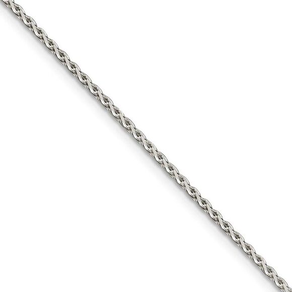 1.5mm Sterling Silver, Diamond Cut Solid Spiga Chain Necklace, 16 Inch - Picture 1 of 8